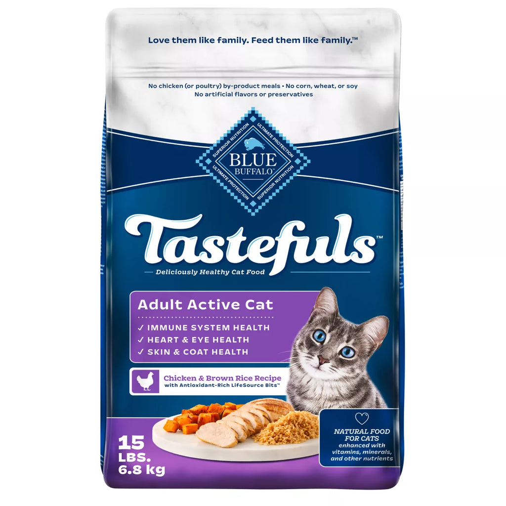 Blue Buffalo Cat Dry Food - Tastefuls - Healthy Living Adult Active