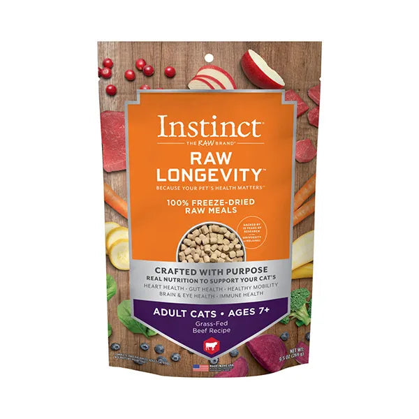 Instinct Cat Dry Food - Raw Longevity 100% Freeze-Dried Raw Meals - Adults 7+