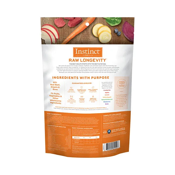 Instinct Cat Dry Food - Raw Longevity 100% Freeze-Dried Raw Meals - Adults 7+