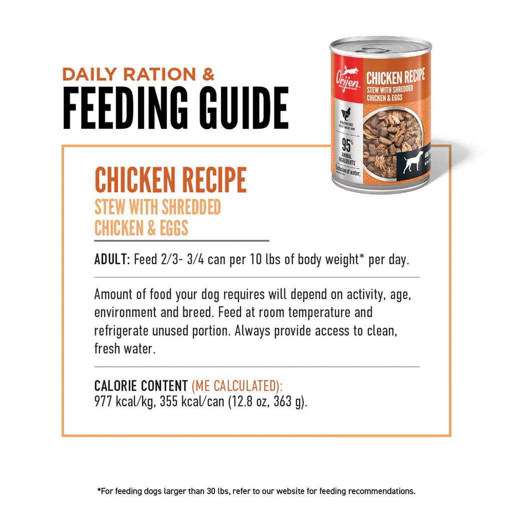 Orijen Dog Wet Food - Chicken Recipe Stew With Shredded Chicken & Eggs