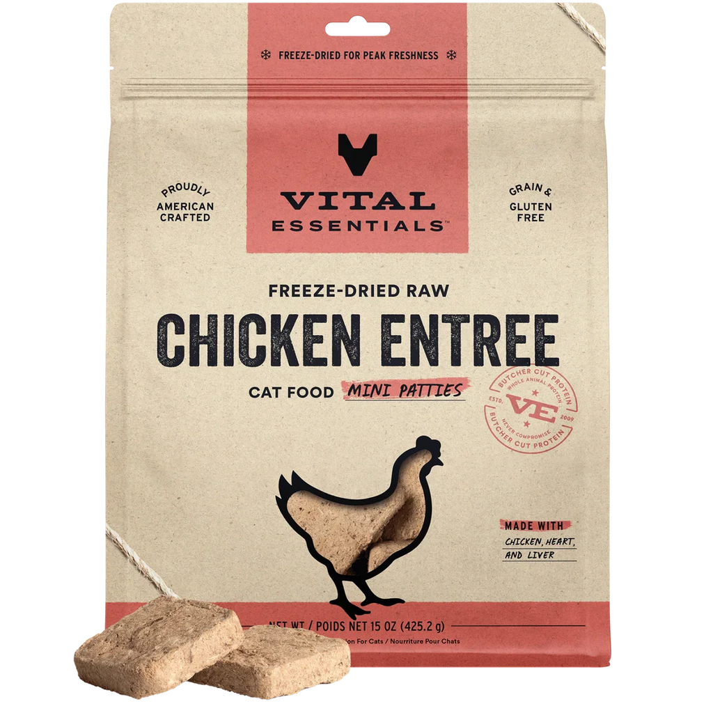 Vital Essentials Cat Freeze-Dried Raw Entrée - Mini Patties