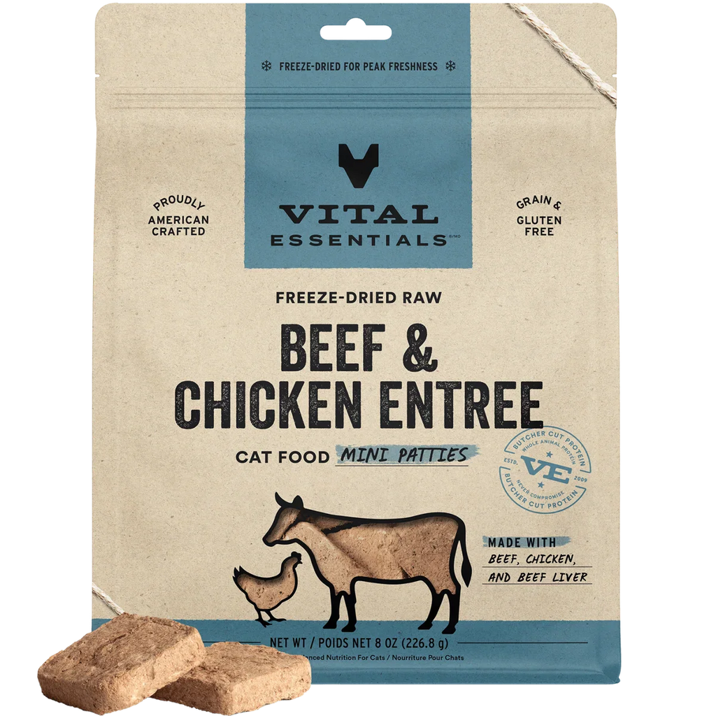 Vital Essentials Cat Freeze-Dried Raw Entrée - Mini Patties